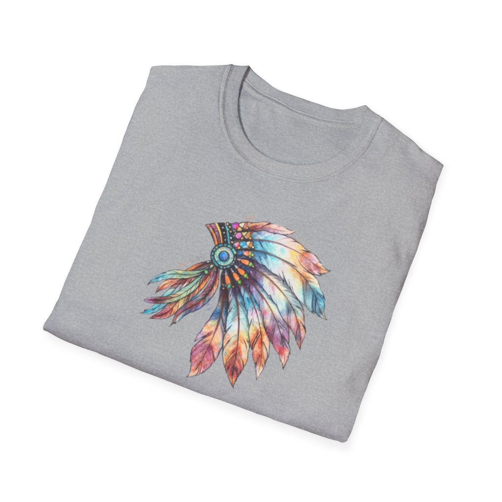 Native American Watercolor Headdress T-Shirt
