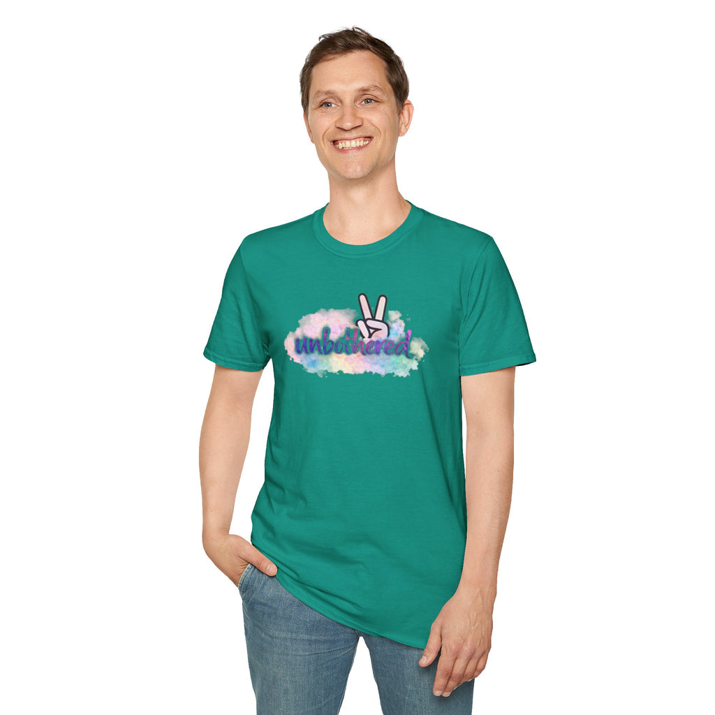 Unbothered Peace Sign T‑Shirt — Colorful Watercolor Graphic Tee