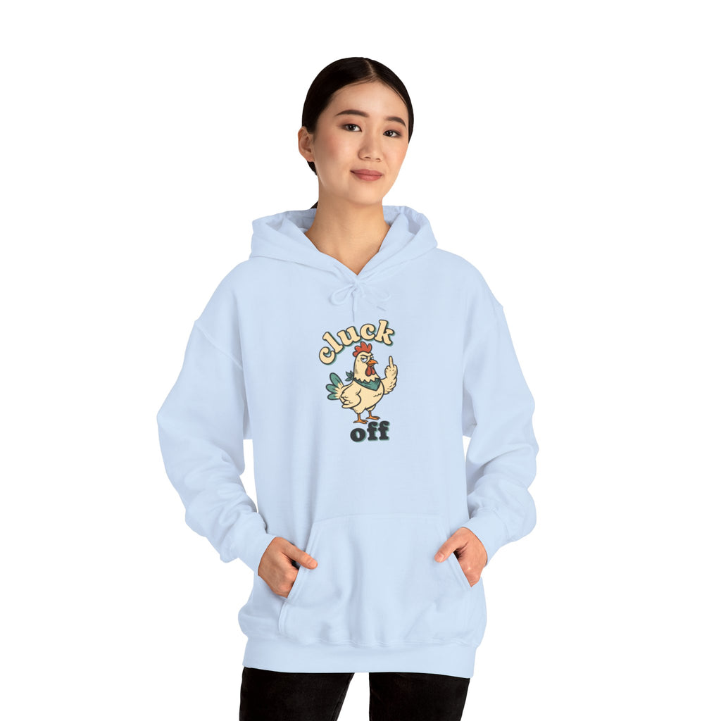 'Cluck Off' Chicken Hoodie – Funny Retro Farm Animal Pullover