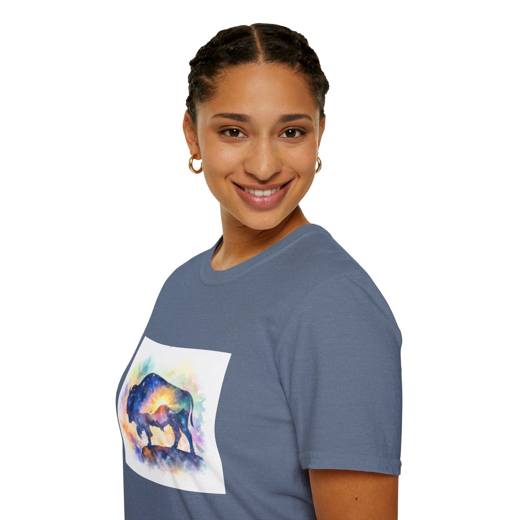 Colorful Watercolor Bison T-Shirt