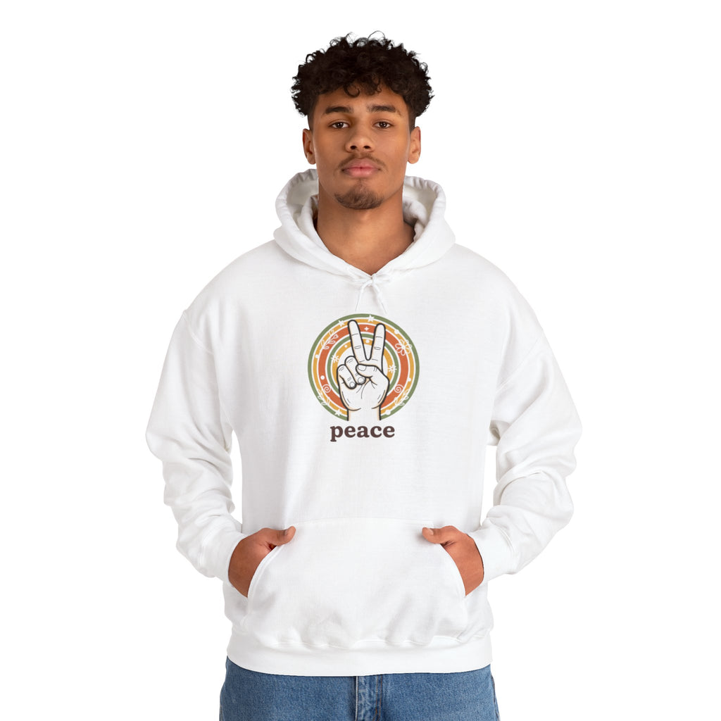 Peace Sign Hoodie — Retro Vibe Peace Hand Graphic Sweatshirt