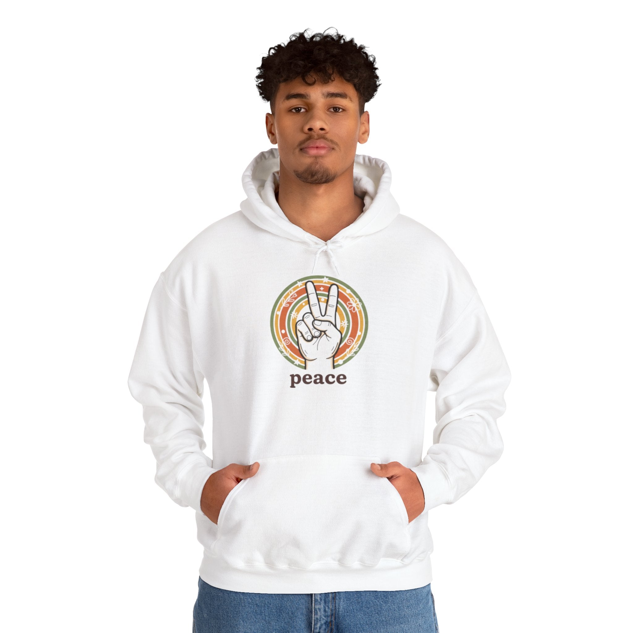Peace Sign Hoodie — Retro Vibe Peace Hand Graphic Sweatshirt