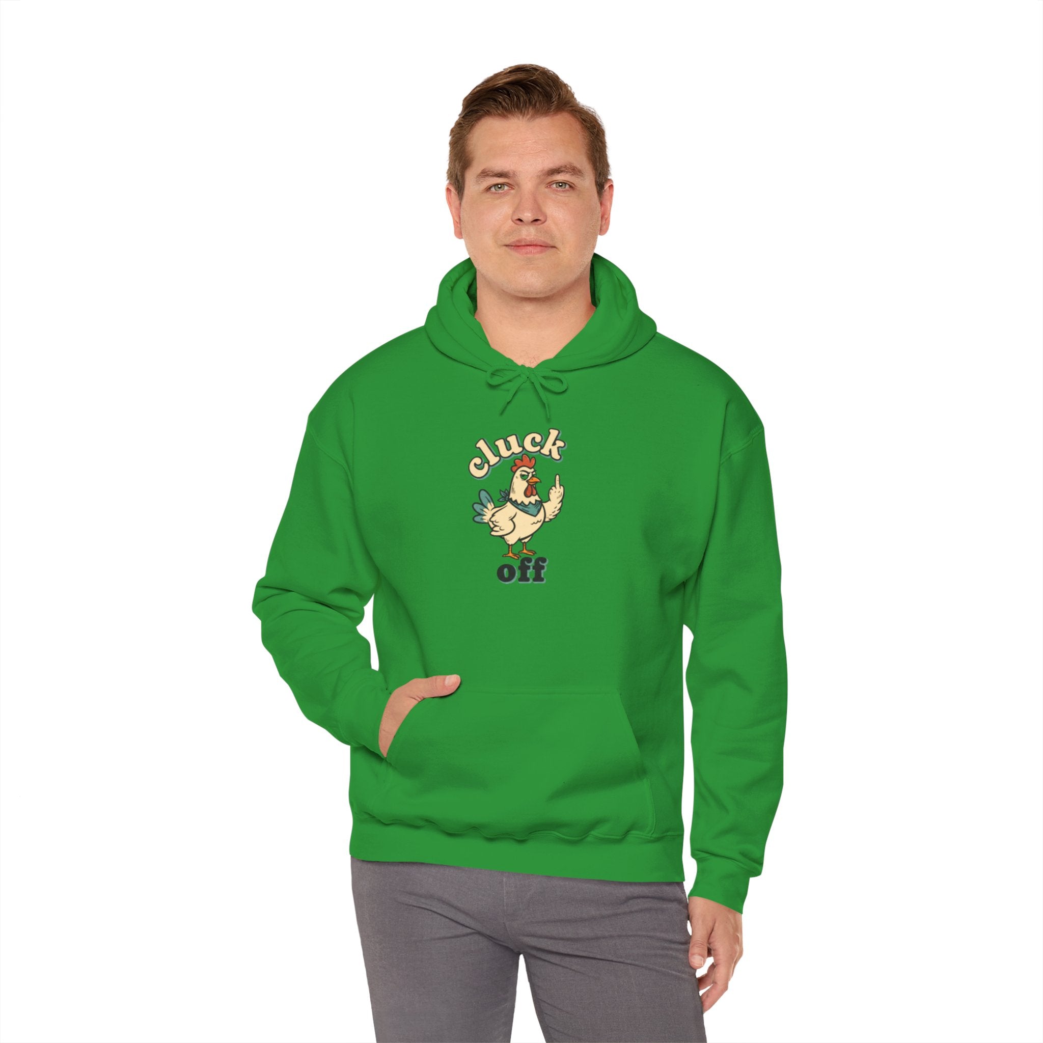 'Cluck Off' Chicken Hoodie – Funny Retro Farm Animal Pullover