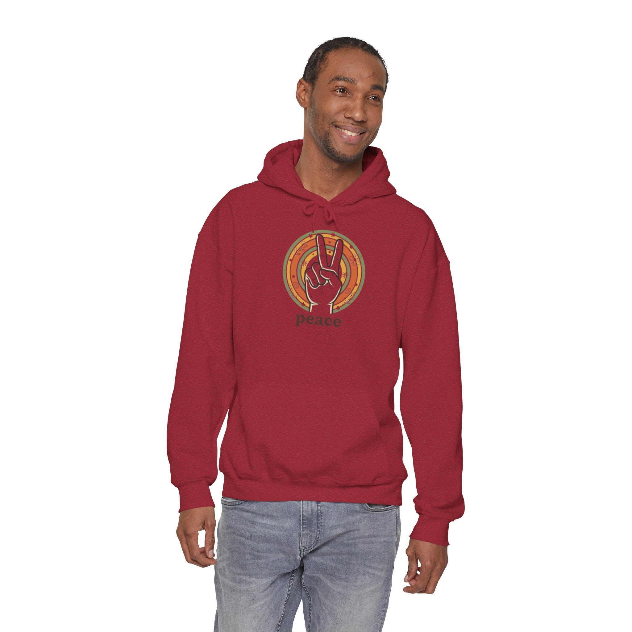 Peace Sign Hoodie — Retro Vibe Peace Hand Graphic Sweatshirt