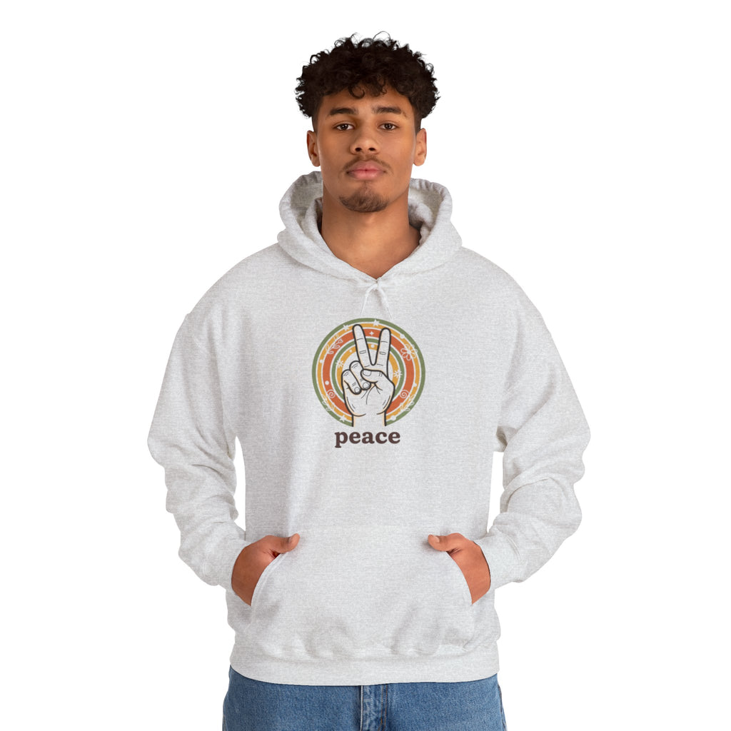 Peace Sign Hoodie — Retro Vibe Peace Hand Graphic Sweatshirt
