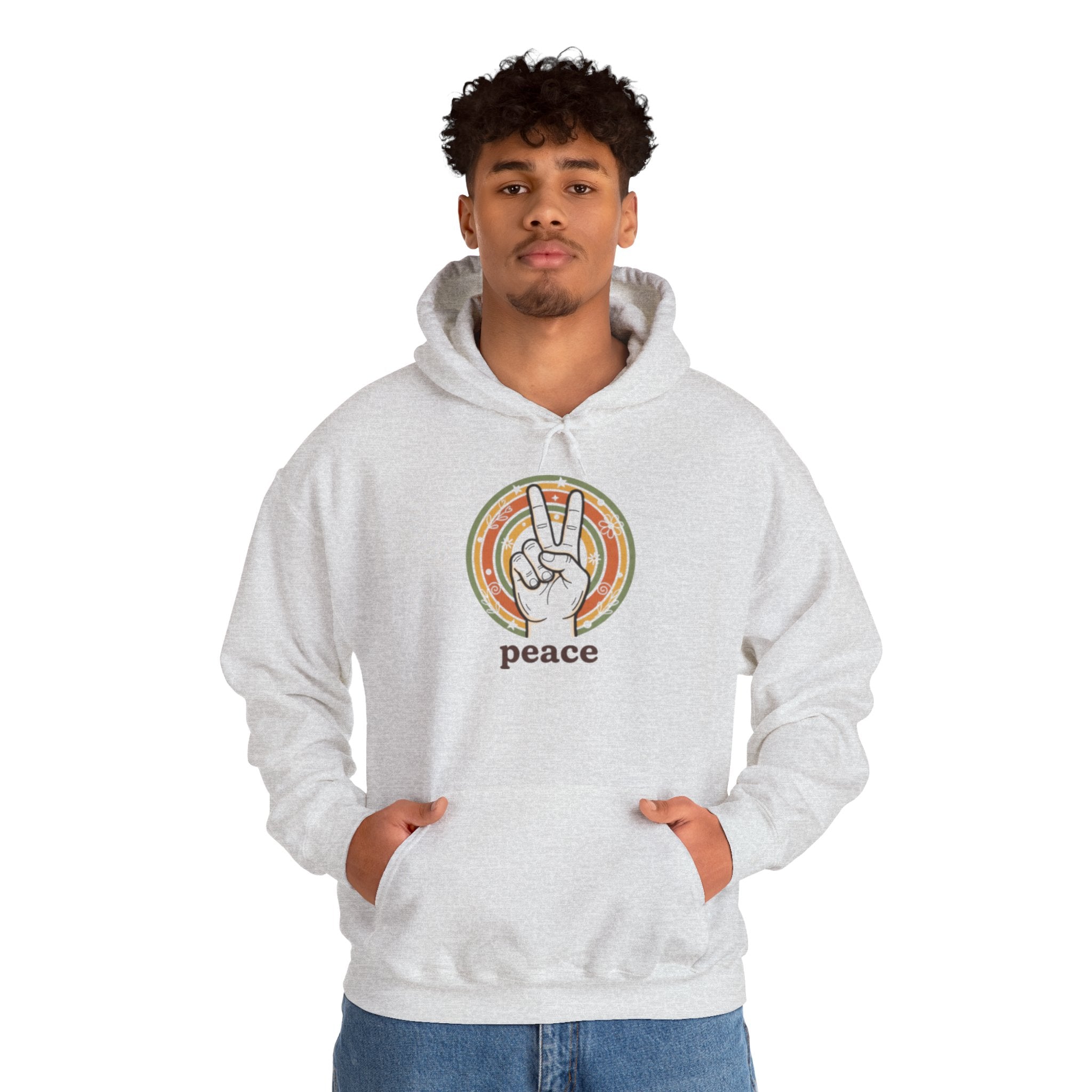 Peace Sign Hoodie — Retro Vibe Peace Hand Graphic Sweatshirt