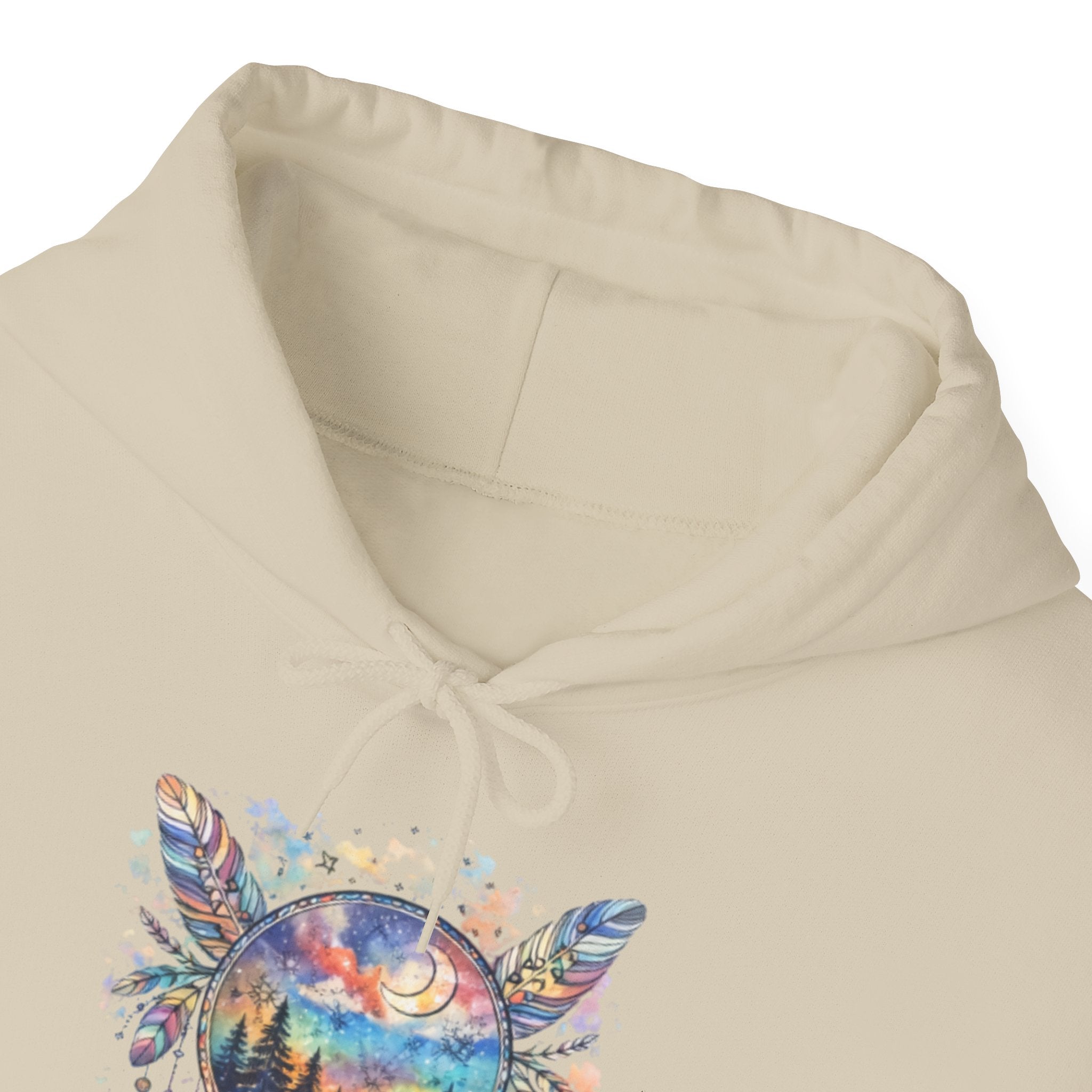Nature Dreamcatcher Hoodie — Colorful Mountain Sunset Graphic