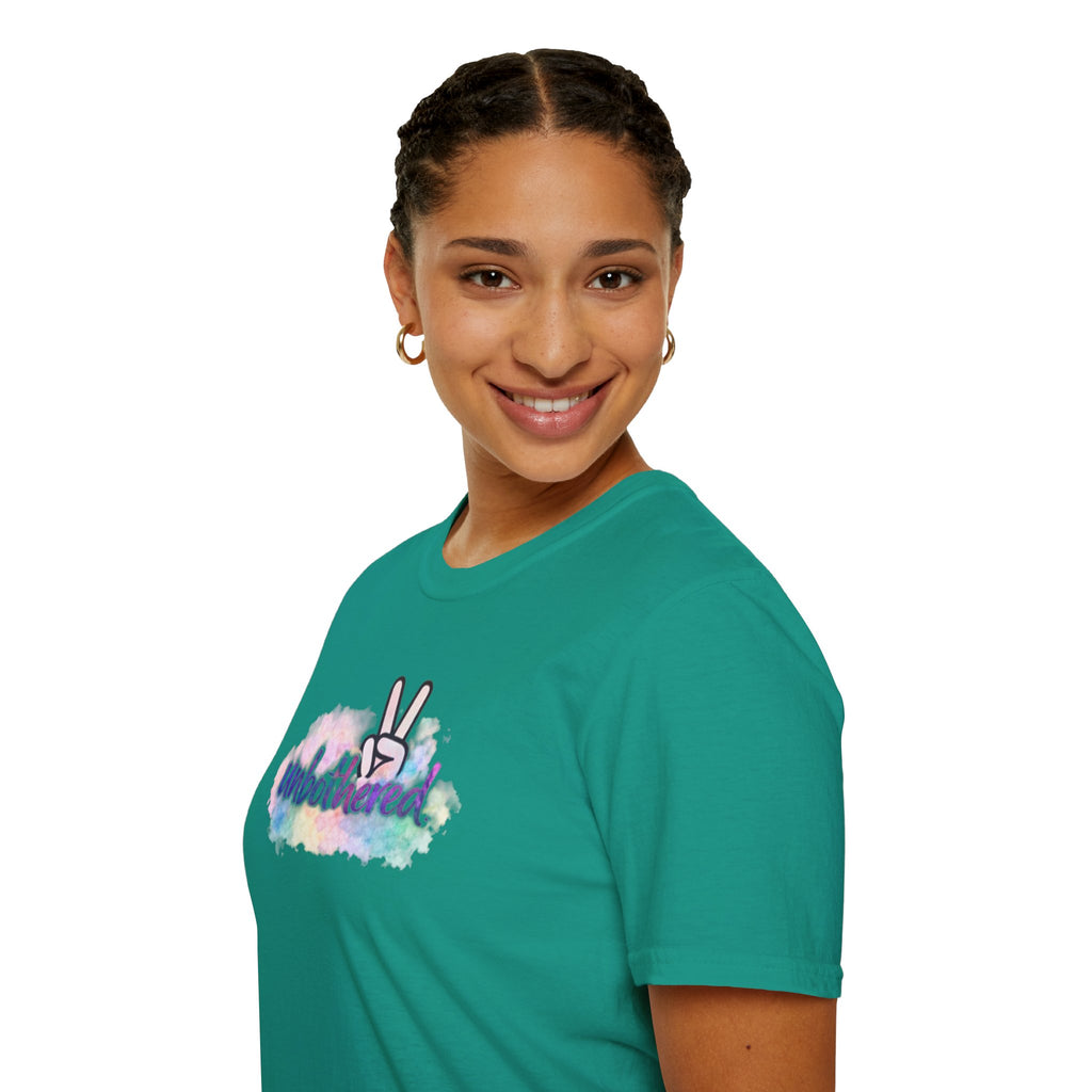 Unbothered Peace Sign T‑Shirt — Colorful Watercolor Graphic Tee