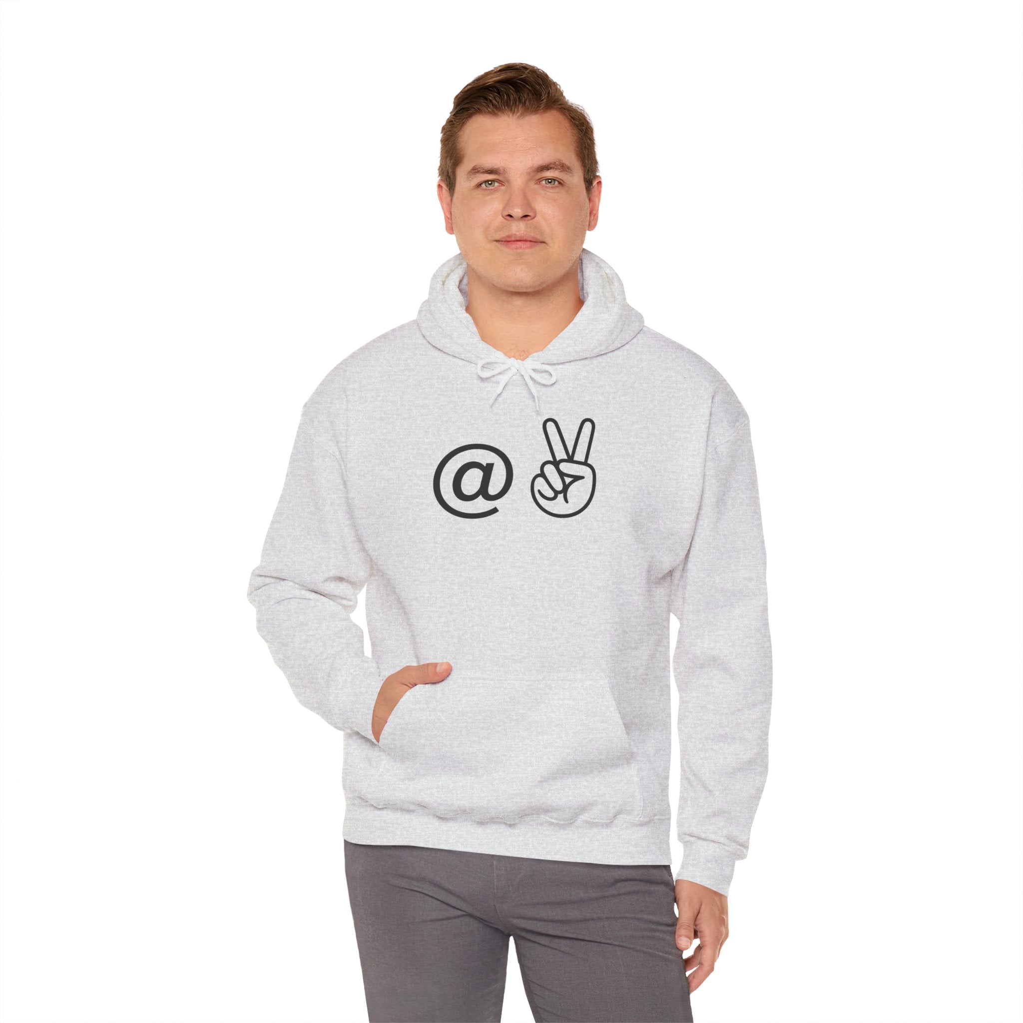 At Peace Minimal Hand Graphic Hoodie — Peaceful Vibes Unisex Hoodie