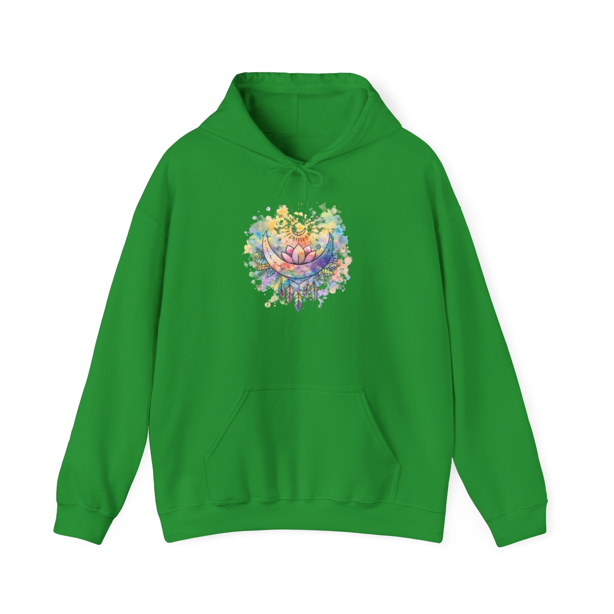 Lotus Watercolor Hoodie – Boho Spiritual Yoga Sweatshirt