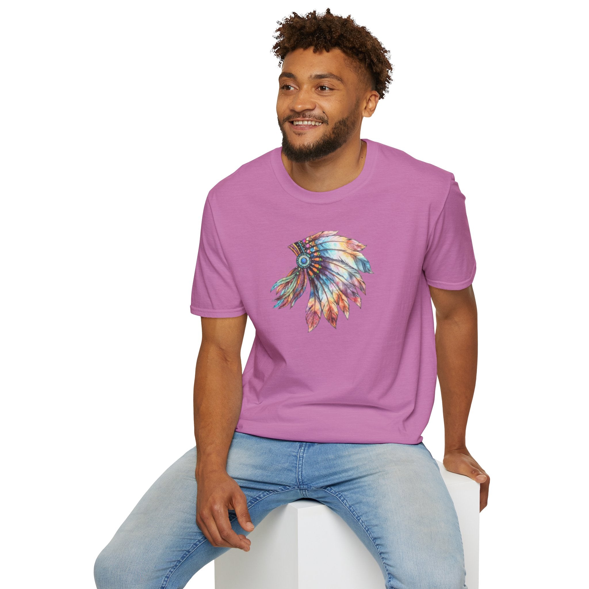Native American Watercolor Headdress T-Shirt