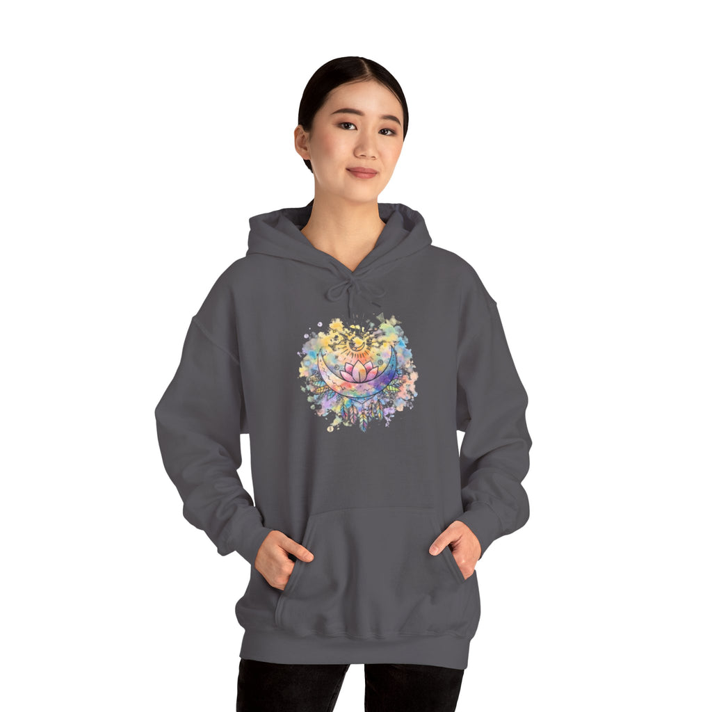 Lotus Watercolor Hoodie – Boho Spiritual Yoga Sweatshirt