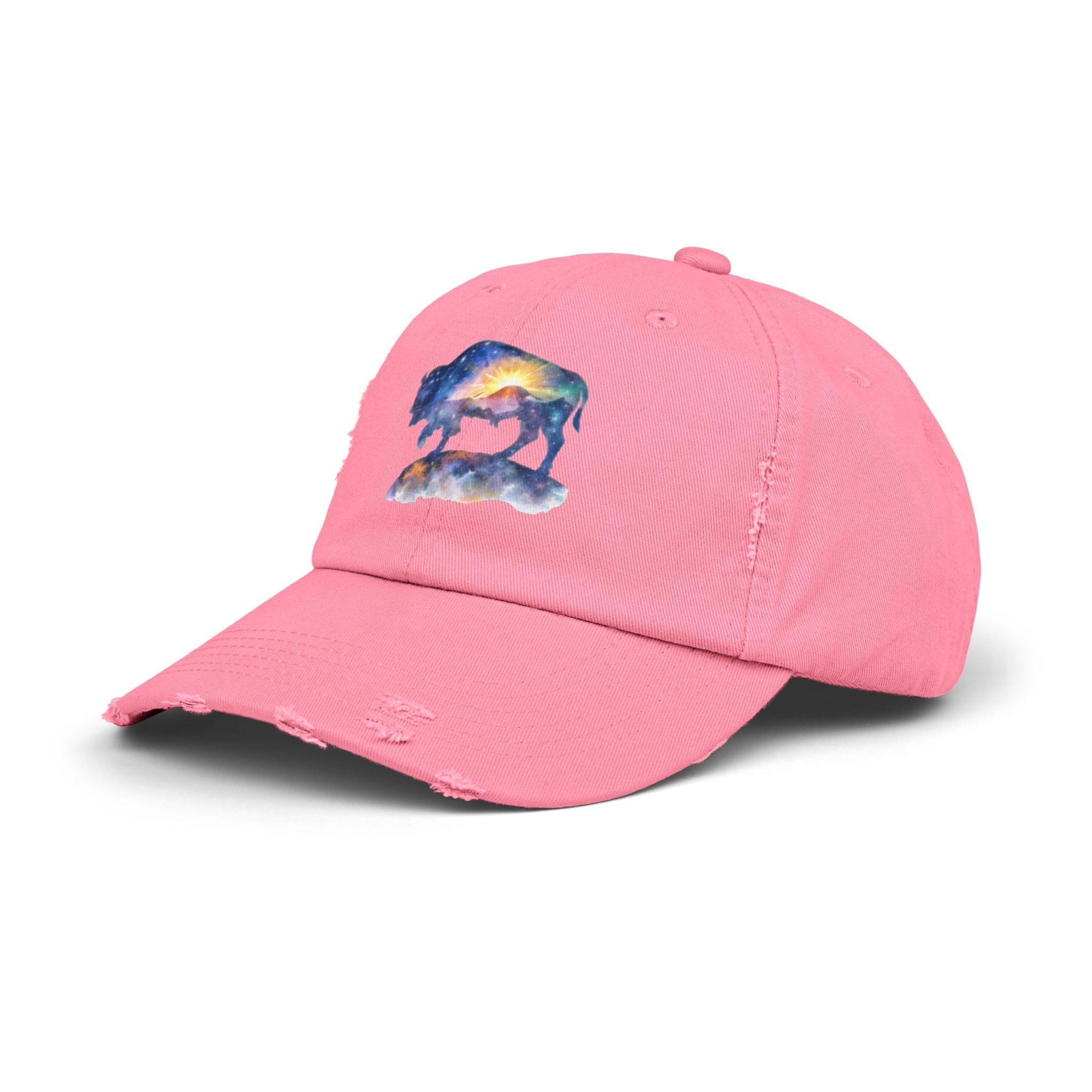 Distressed Bison Hat — Galaxy Sky Bison Cap