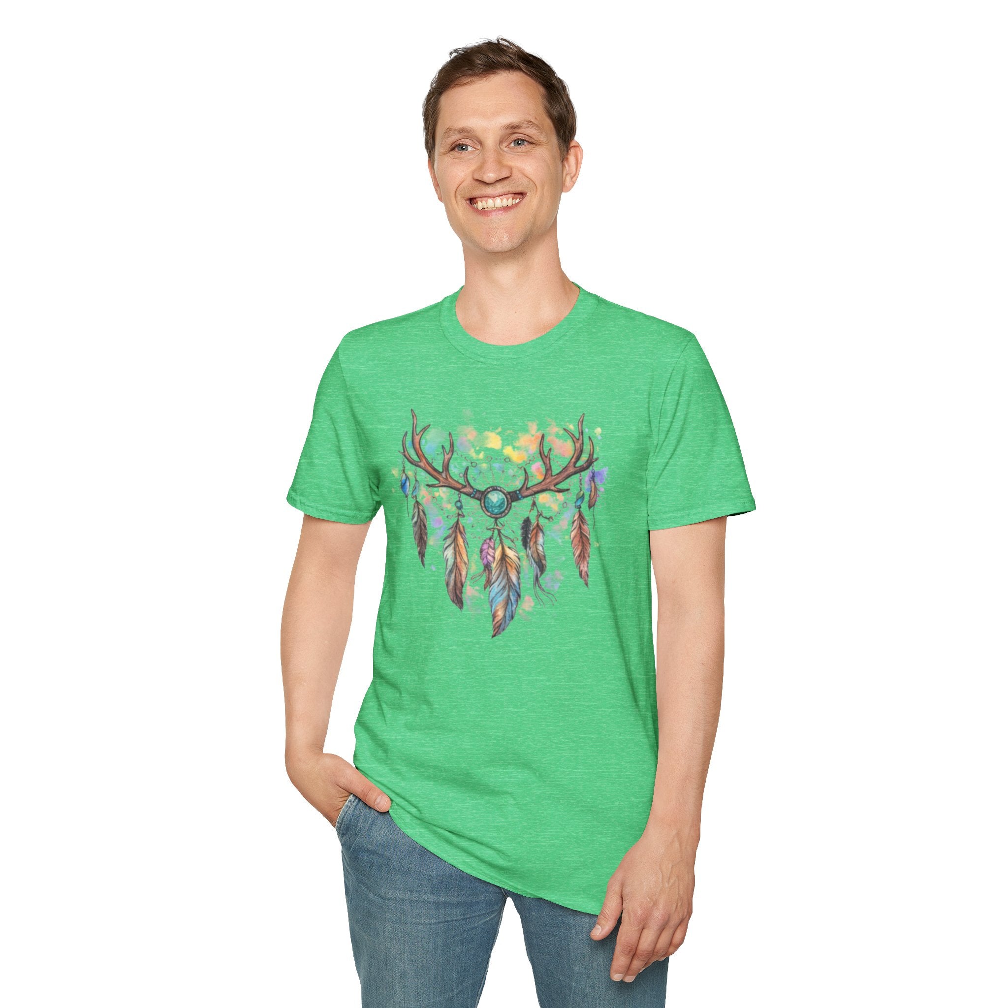 Boho Antler Dreamcatcher Watercolor T-Shirt