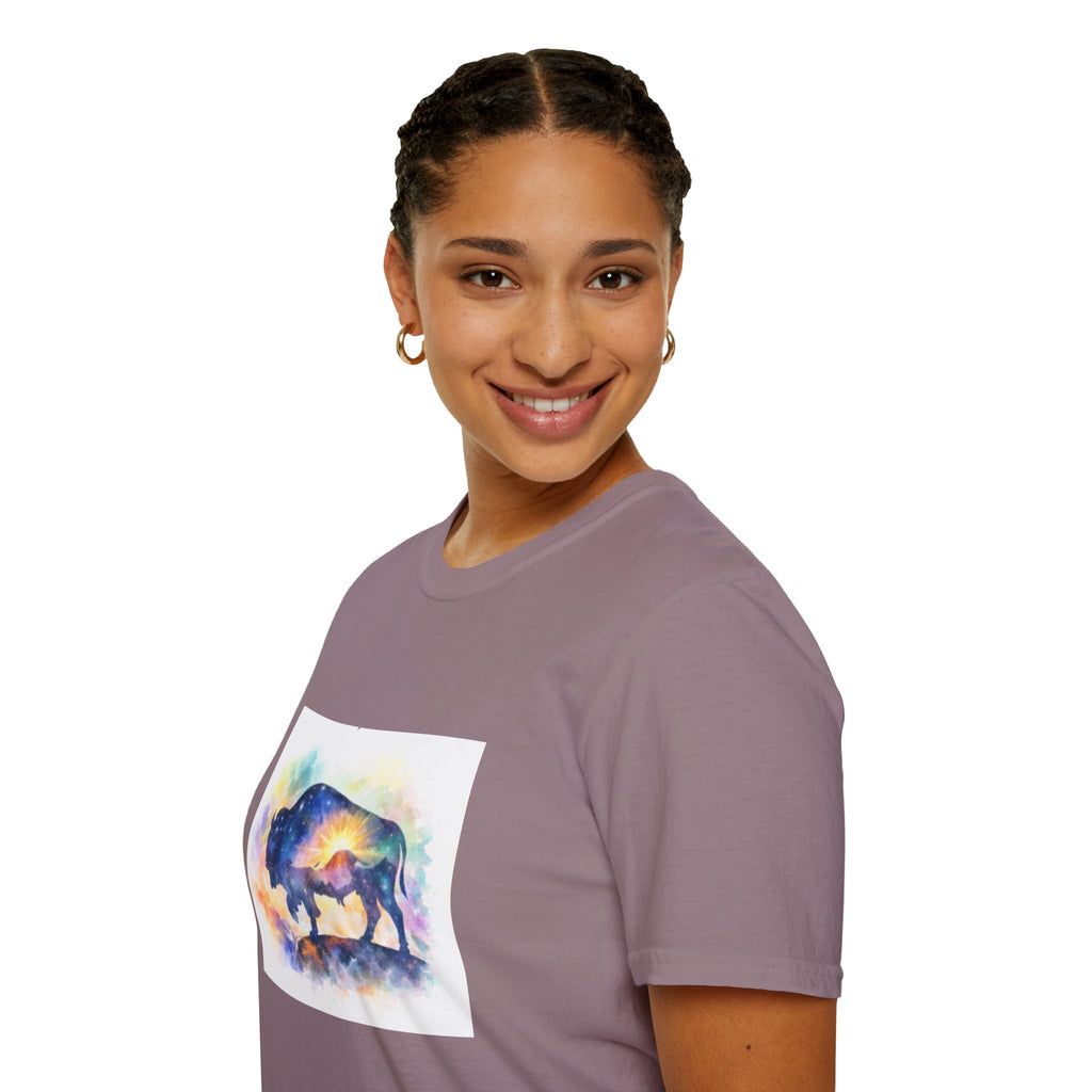 Colorful Watercolor Bison T-Shirt