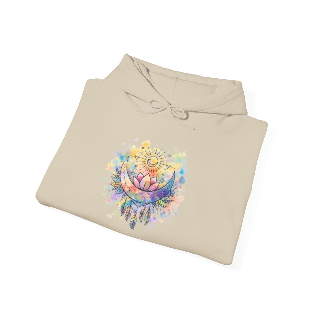 Lotus Watercolor Hoodie – Boho Spiritual Yoga Sweatshirt