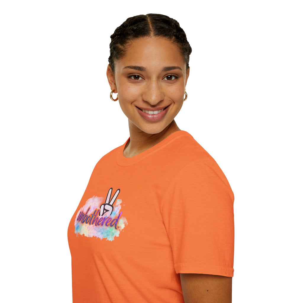 Unbothered Peace Sign T‑Shirt — Colorful Watercolor Graphic Tee