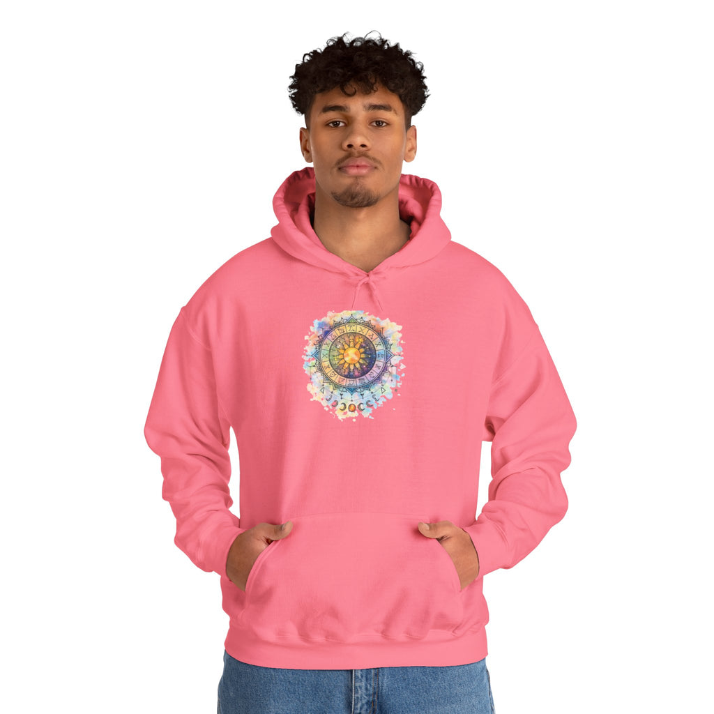 Astrology Compass Hoodie — Boho Tie-Dye Mandala Graphic