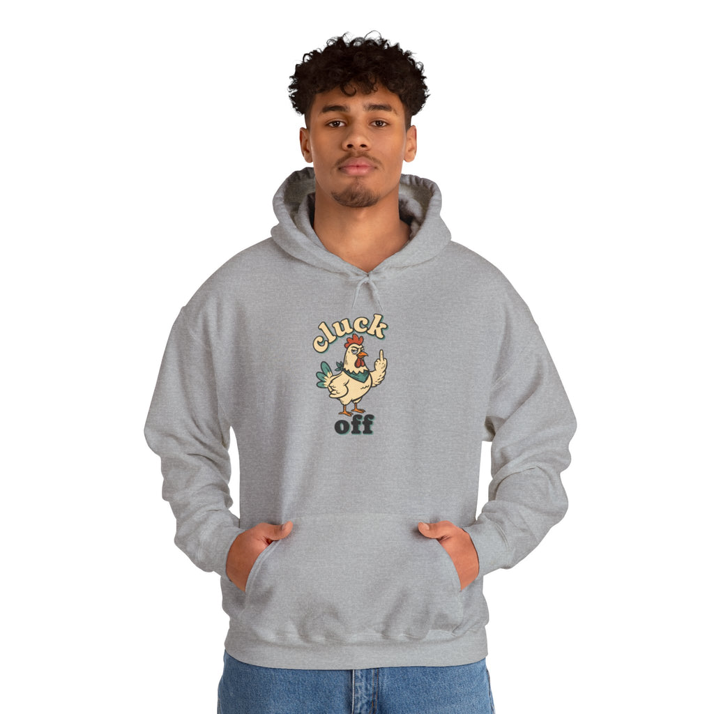 'Cluck Off' Chicken Hoodie – Funny Retro Farm Animal Pullover