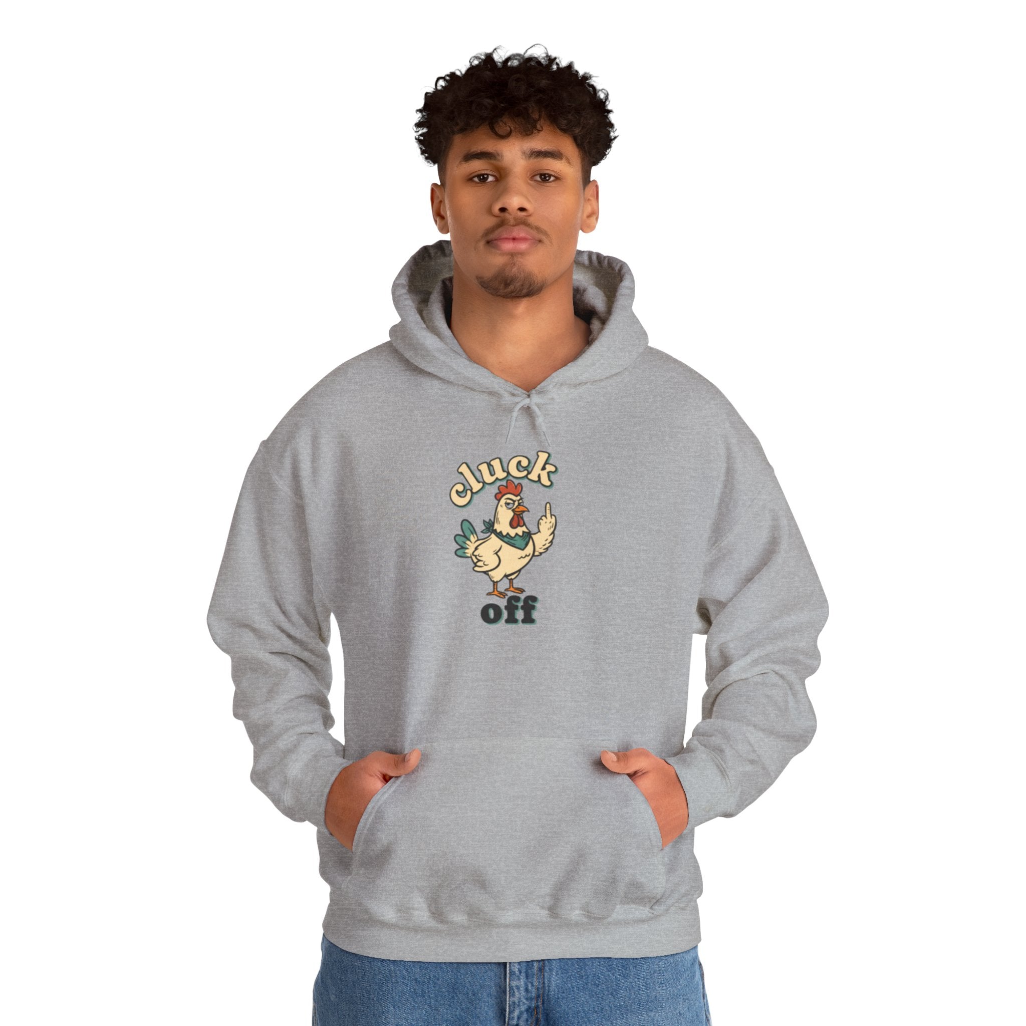 'Cluck Off' Chicken Hoodie – Funny Retro Farm Animal Pullover