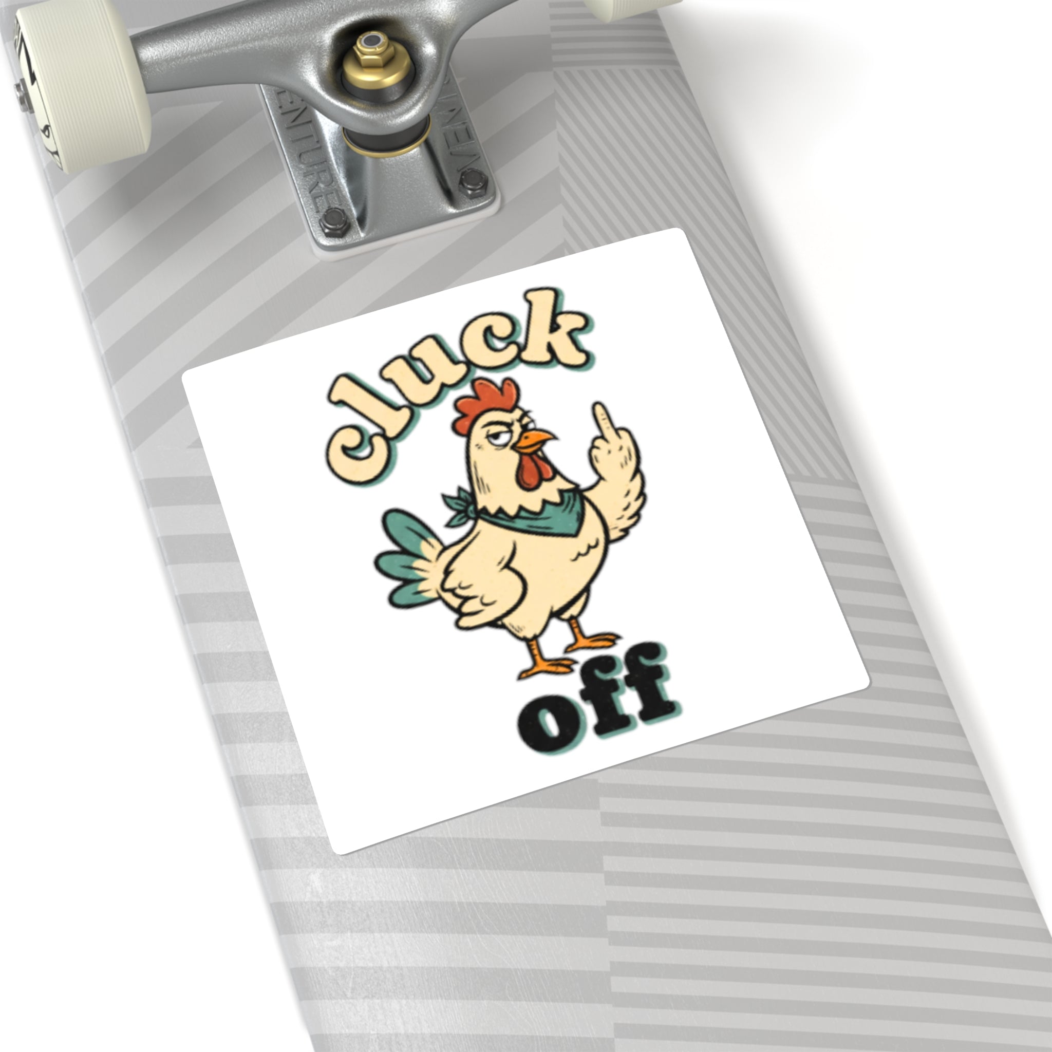 Cluck Off chicken middle finger Sticker