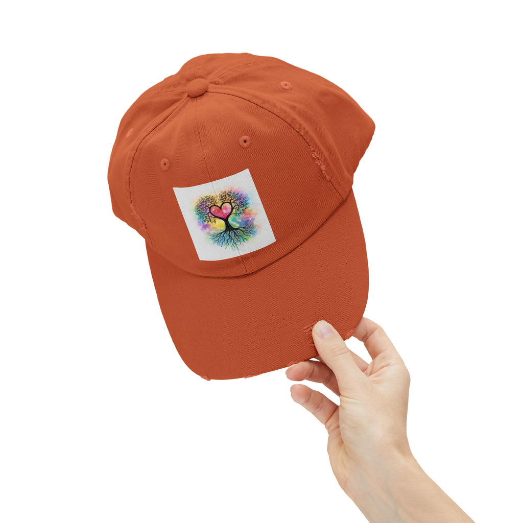 Water color Tree of Life Distressed Hat