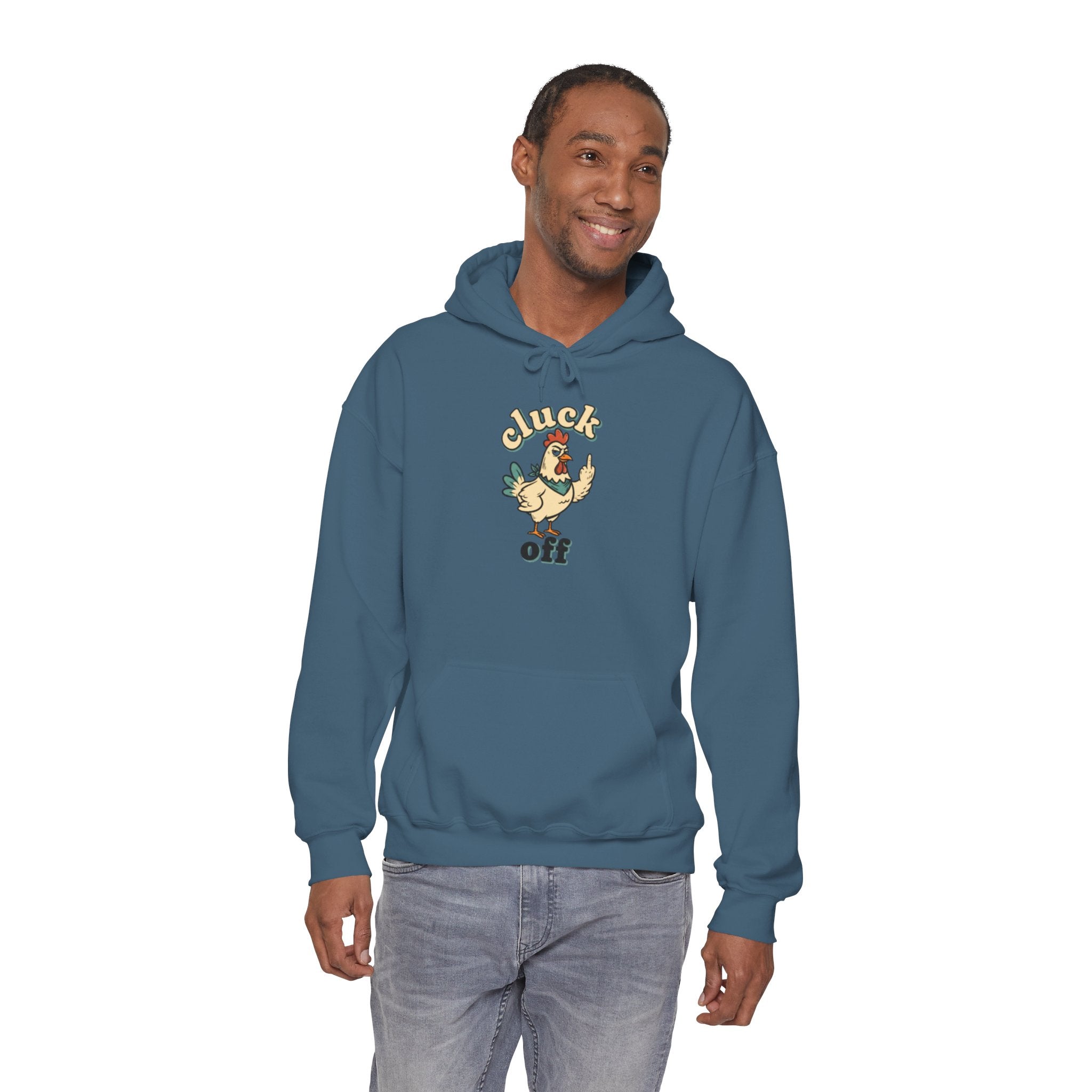 'Cluck Off' Chicken Hoodie – Funny Retro Farm Animal Pullover