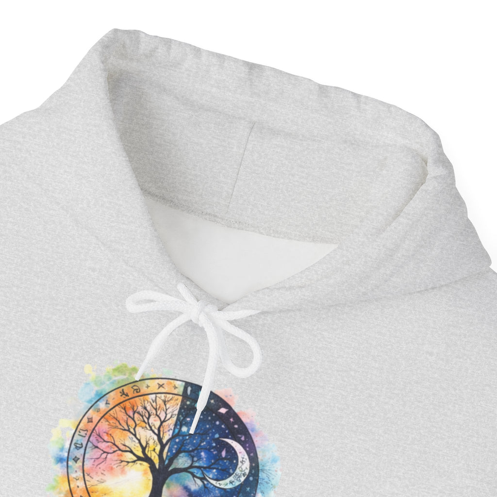 Yin Yang Tree Of Life Hoodie — Colorful Sun & Moon Spiritual Pullover