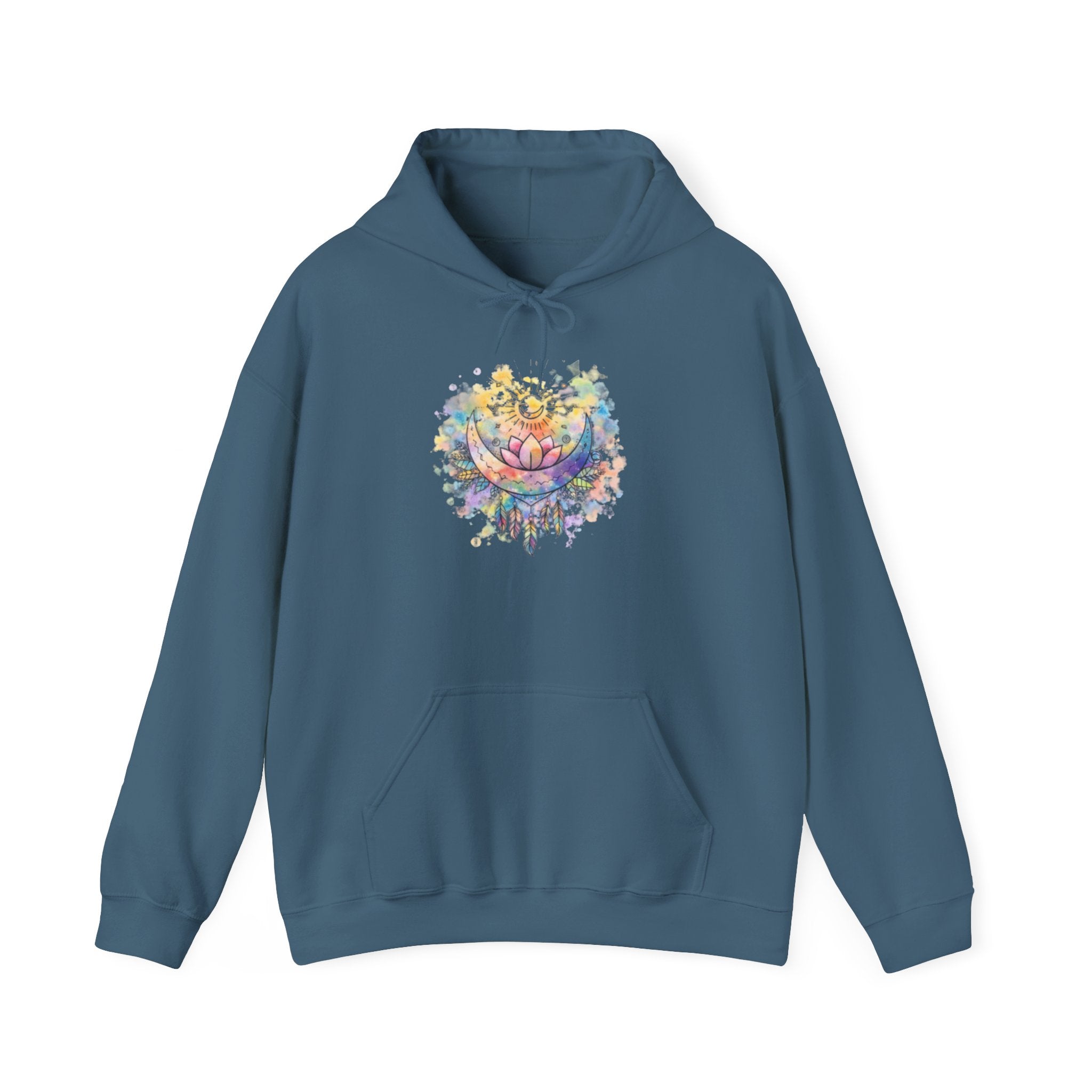 Lotus Watercolor Hoodie – Boho Spiritual Yoga Sweatshirt