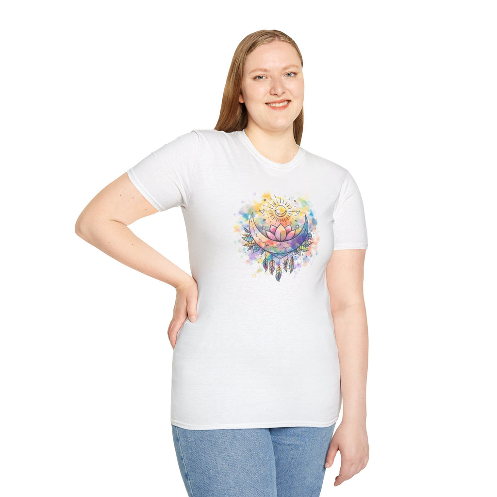 Lotus Dreamcatcher Watercolor T-Shirt — Sun & Feather Spiritual Tee