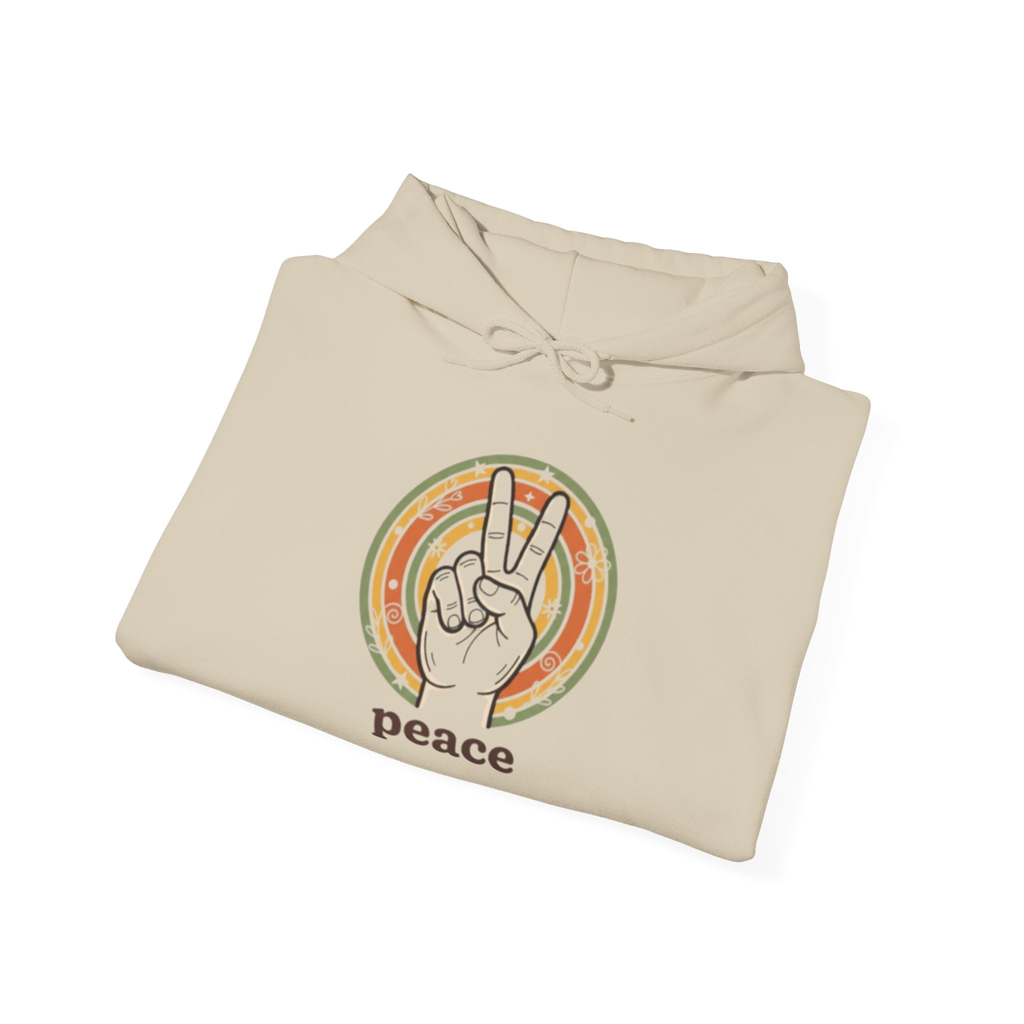 Peace Sign Hoodie — Retro Vibe Peace Hand Graphic Sweatshirt