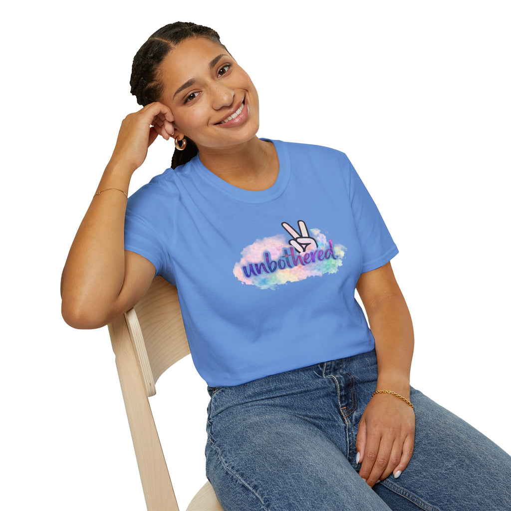 Unbothered Peace Sign T‑Shirt — Colorful Watercolor Graphic Tee