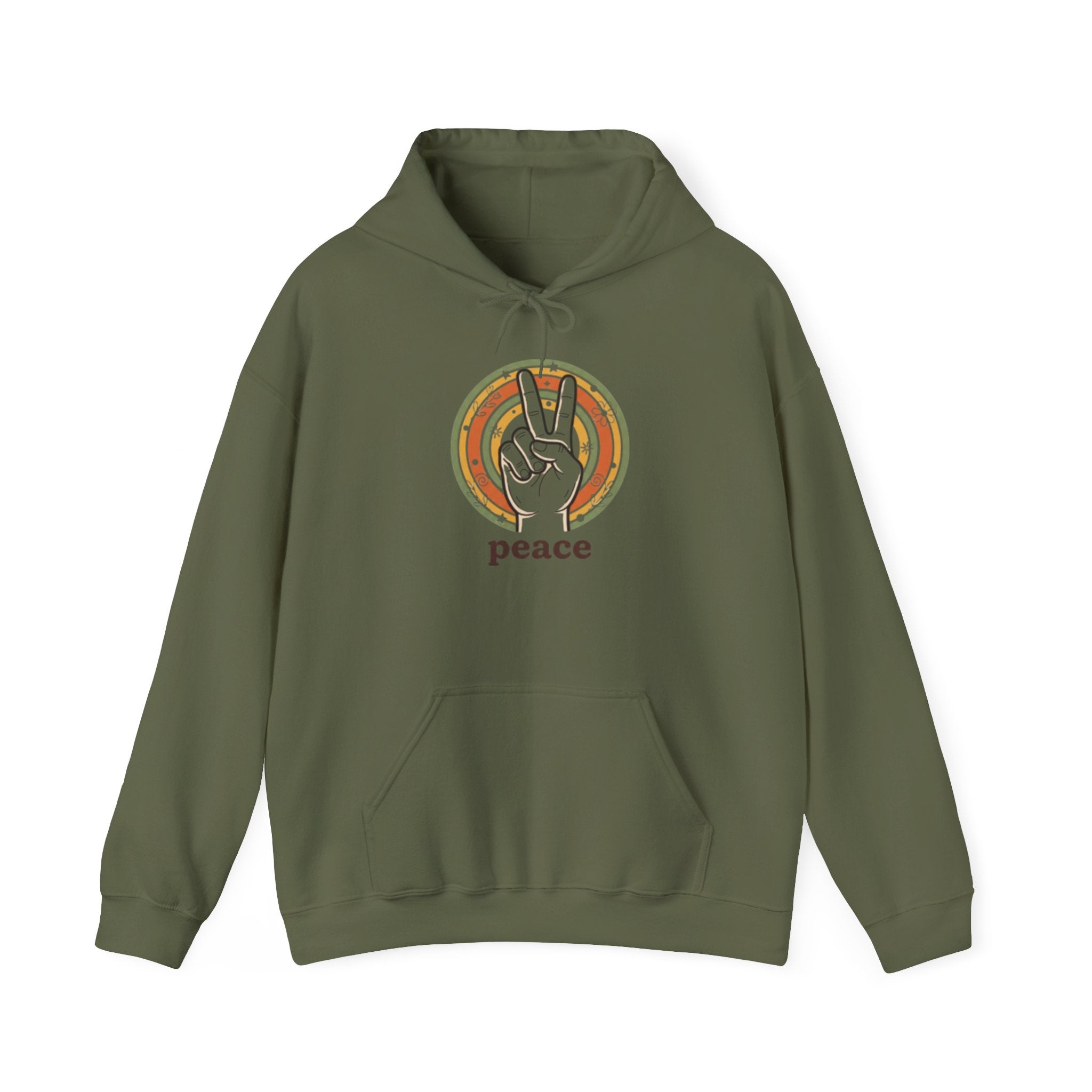 Peace Sign Hoodie — Retro Vibe Peace Hand Graphic Sweatshirt