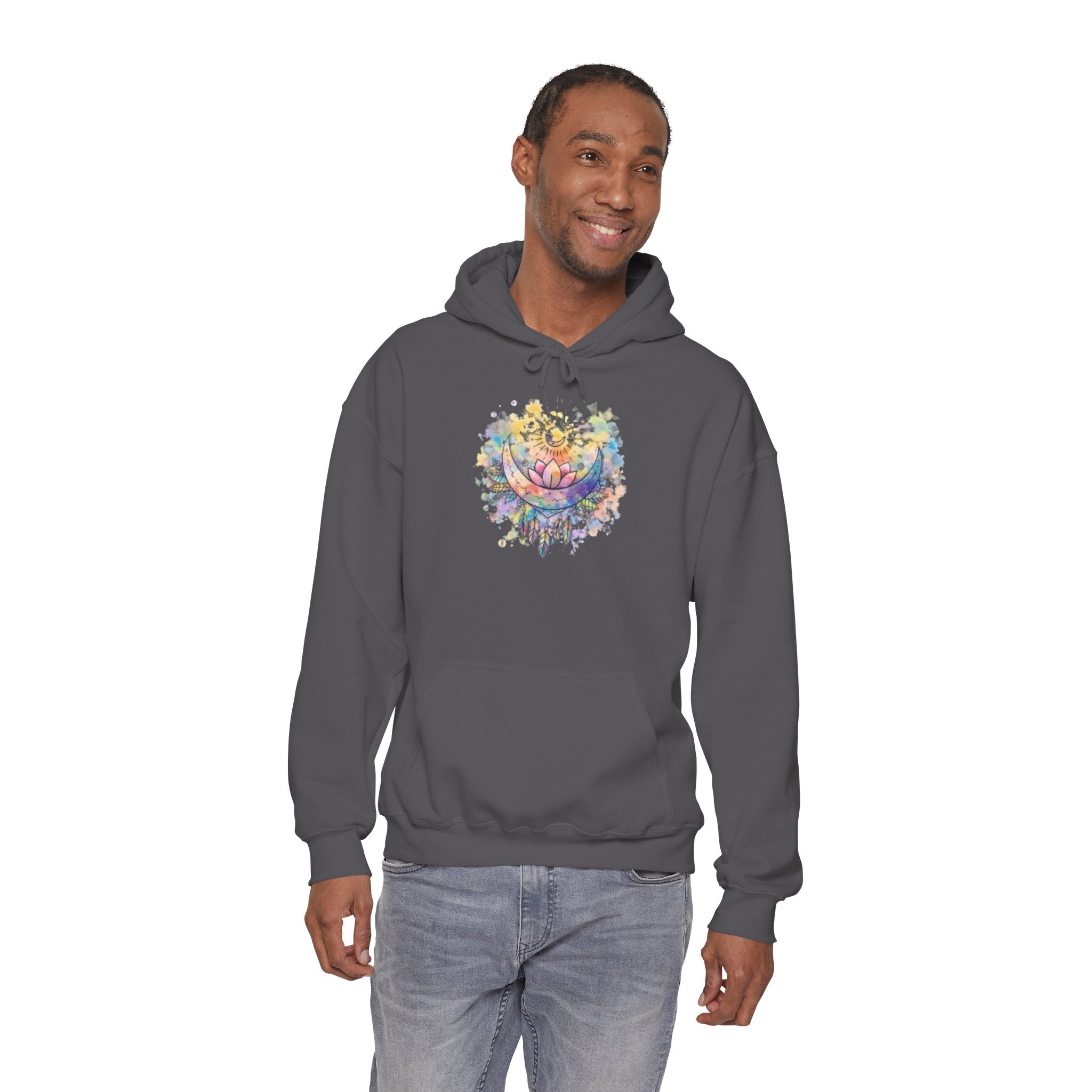 Lotus Watercolor Hoodie – Boho Spiritual Yoga Sweatshirt