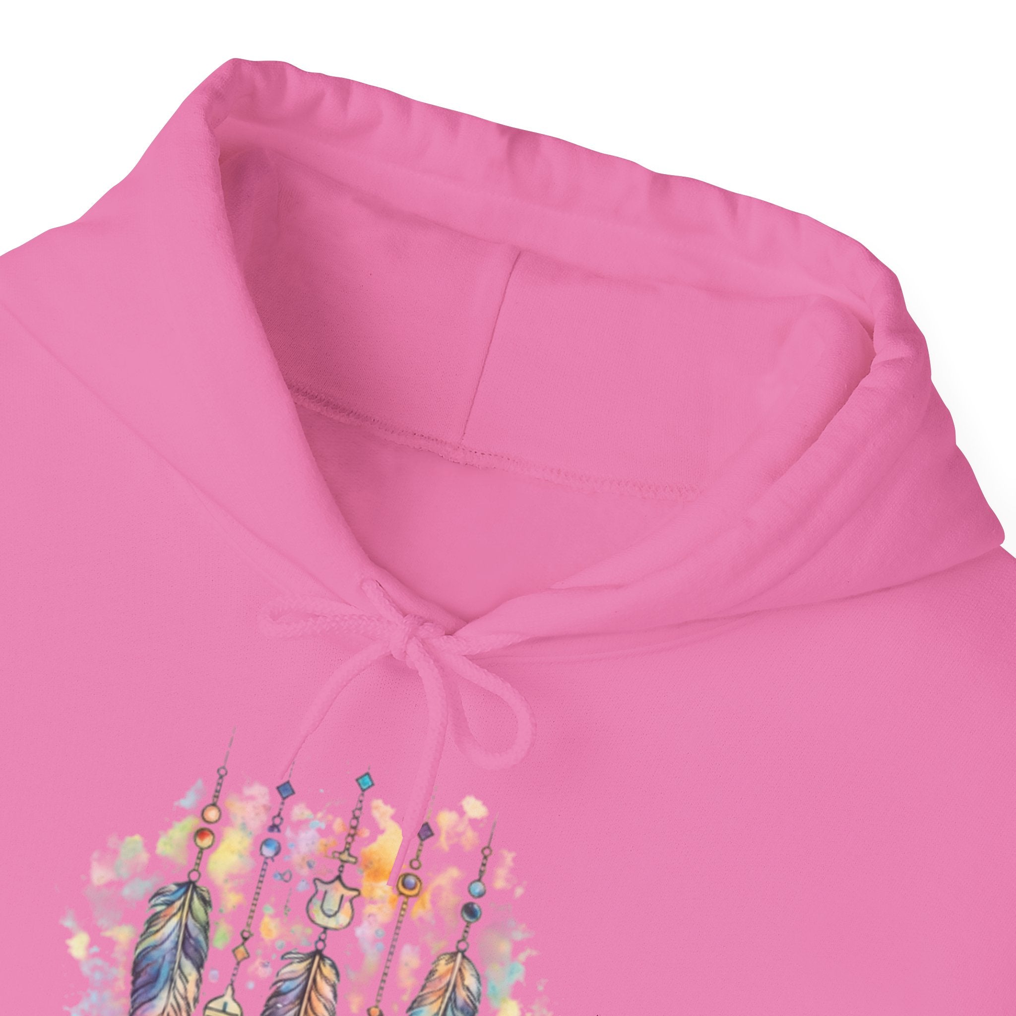 Boho Feather Dreamcatcher Hoodie — Watercolor Tribal Feathers Pullover