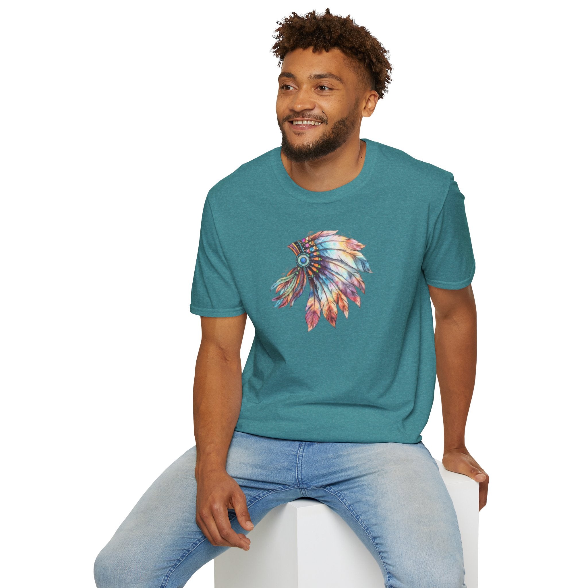 Native American Watercolor Headdress T-Shirt