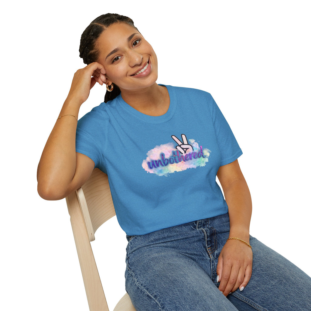 Unbothered Peace Sign T‑Shirt — Colorful Watercolor Graphic Tee