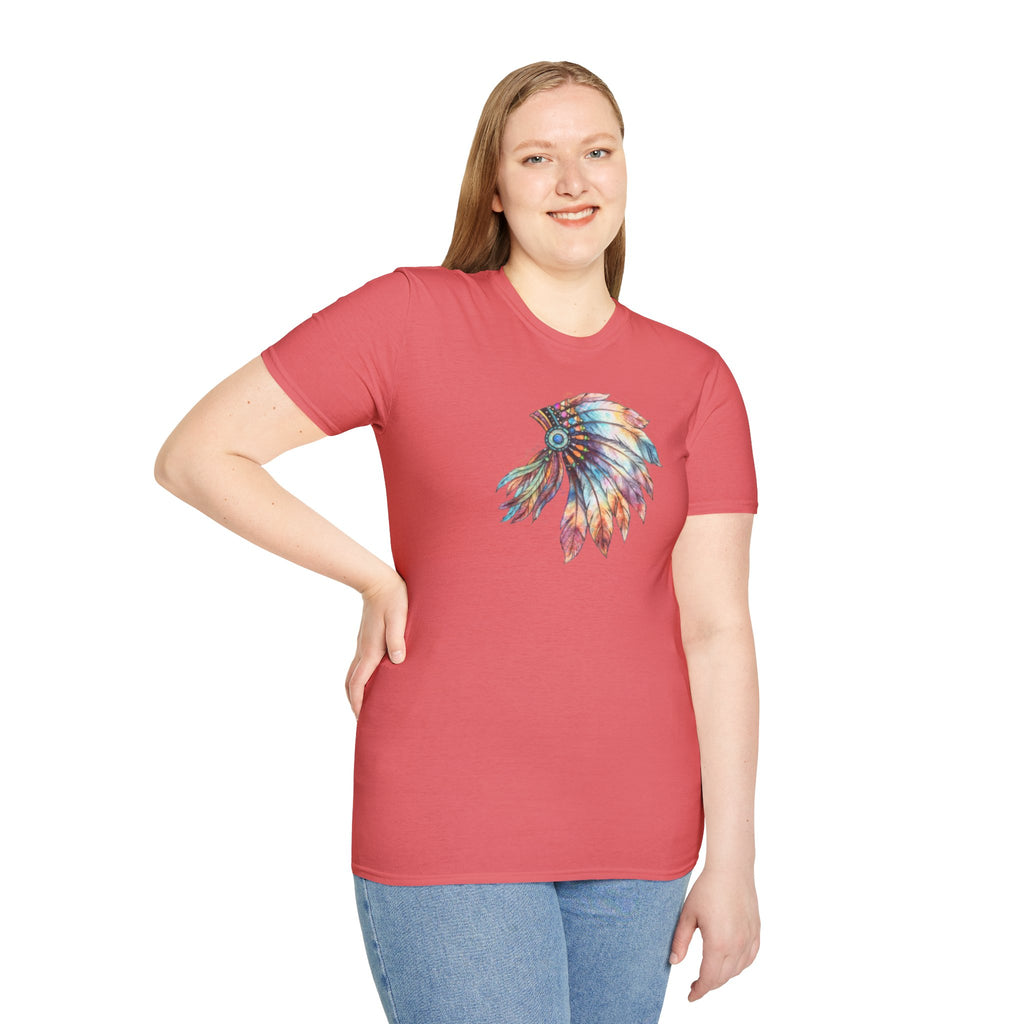 Native American Watercolor Headdress T-Shirt