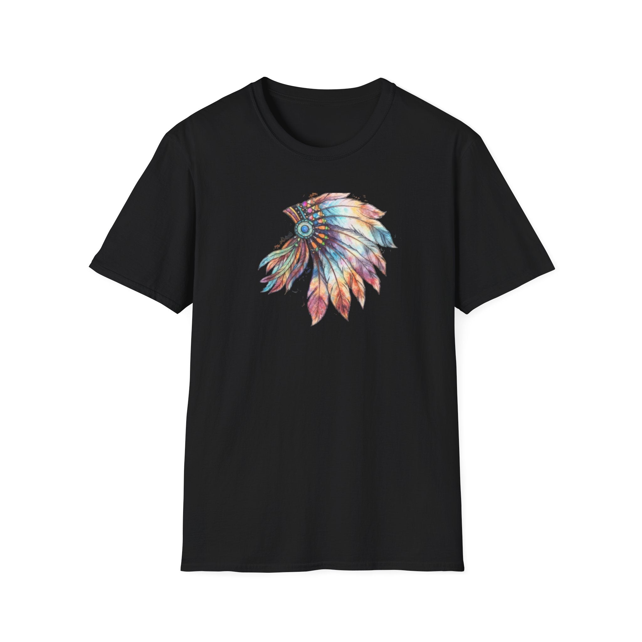 Native American Watercolor Headdress T-Shirt