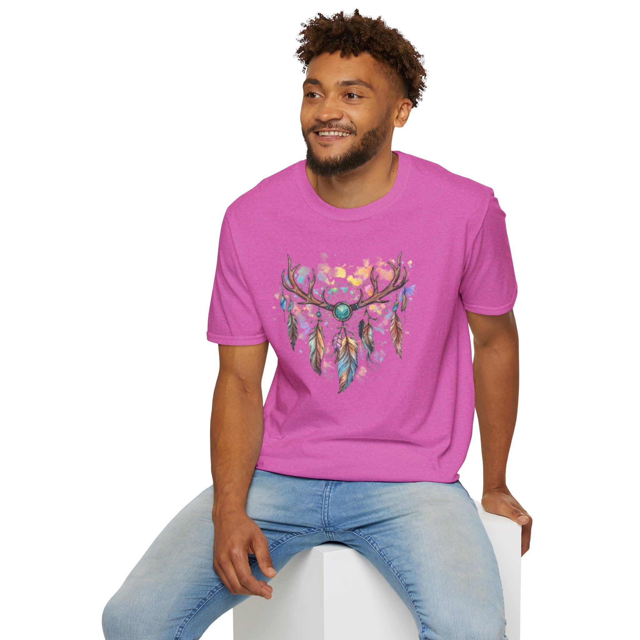 Boho Antler Dreamcatcher Watercolor T-Shirt