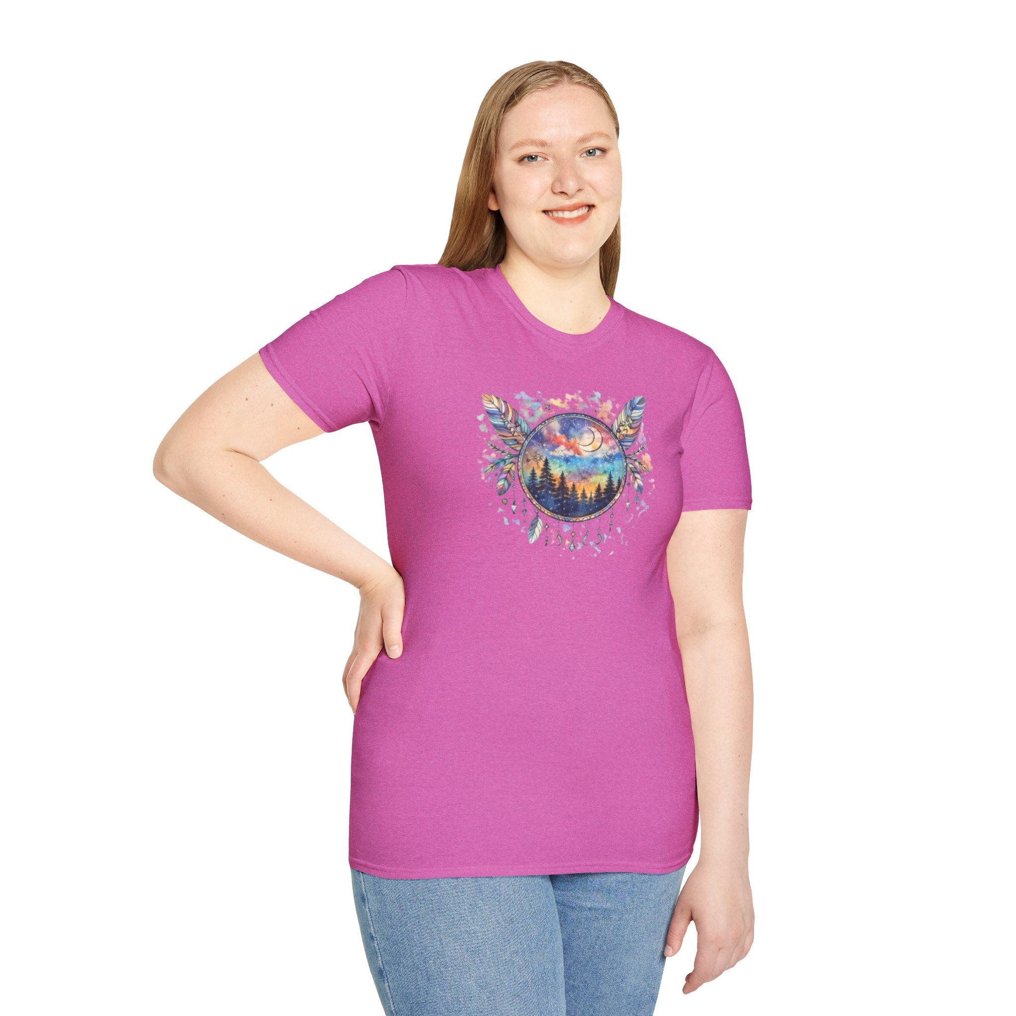 Watercolor Dreamcatcher Sunset T-Shirt — Boho Spiritual Tee