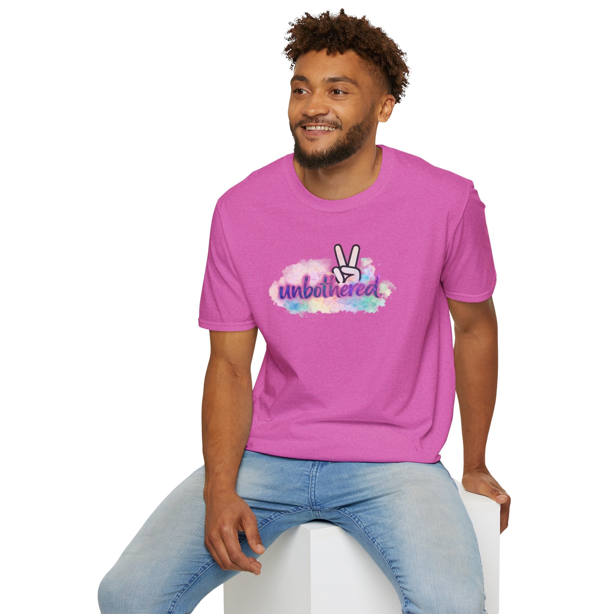 Unbothered Peace Sign T‑Shirt — Colorful Watercolor Graphic Tee