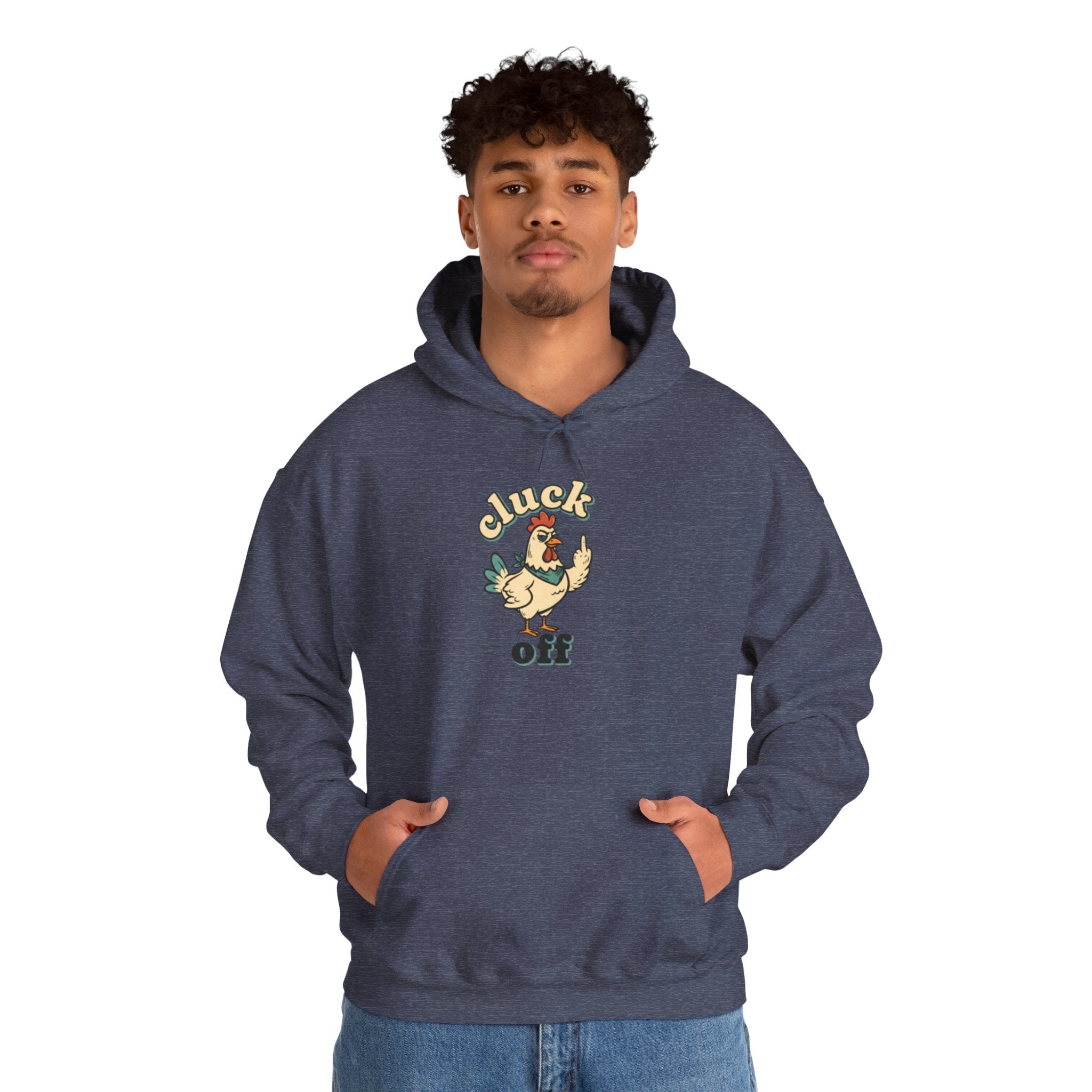 'Cluck Off' Chicken Hoodie – Funny Retro Farm Animal Pullover