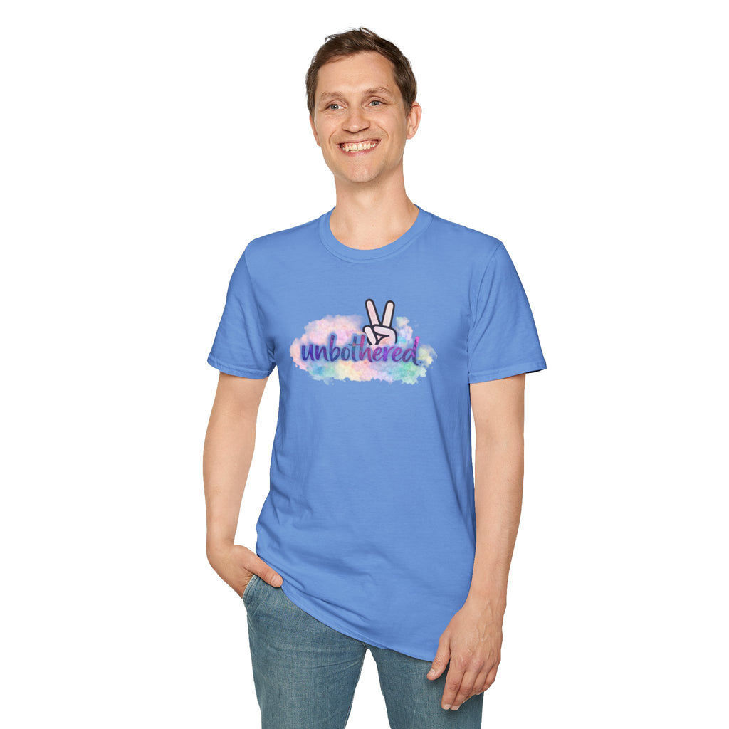 Unbothered Peace Sign T‑Shirt — Colorful Watercolor Graphic Tee