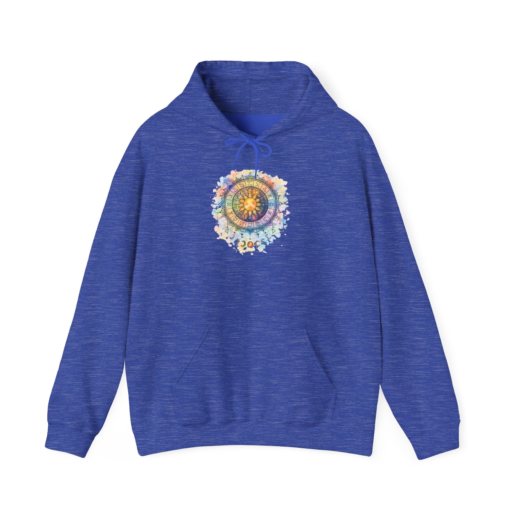 Astrology Compass Hoodie — Boho Tie-Dye Mandala Graphic