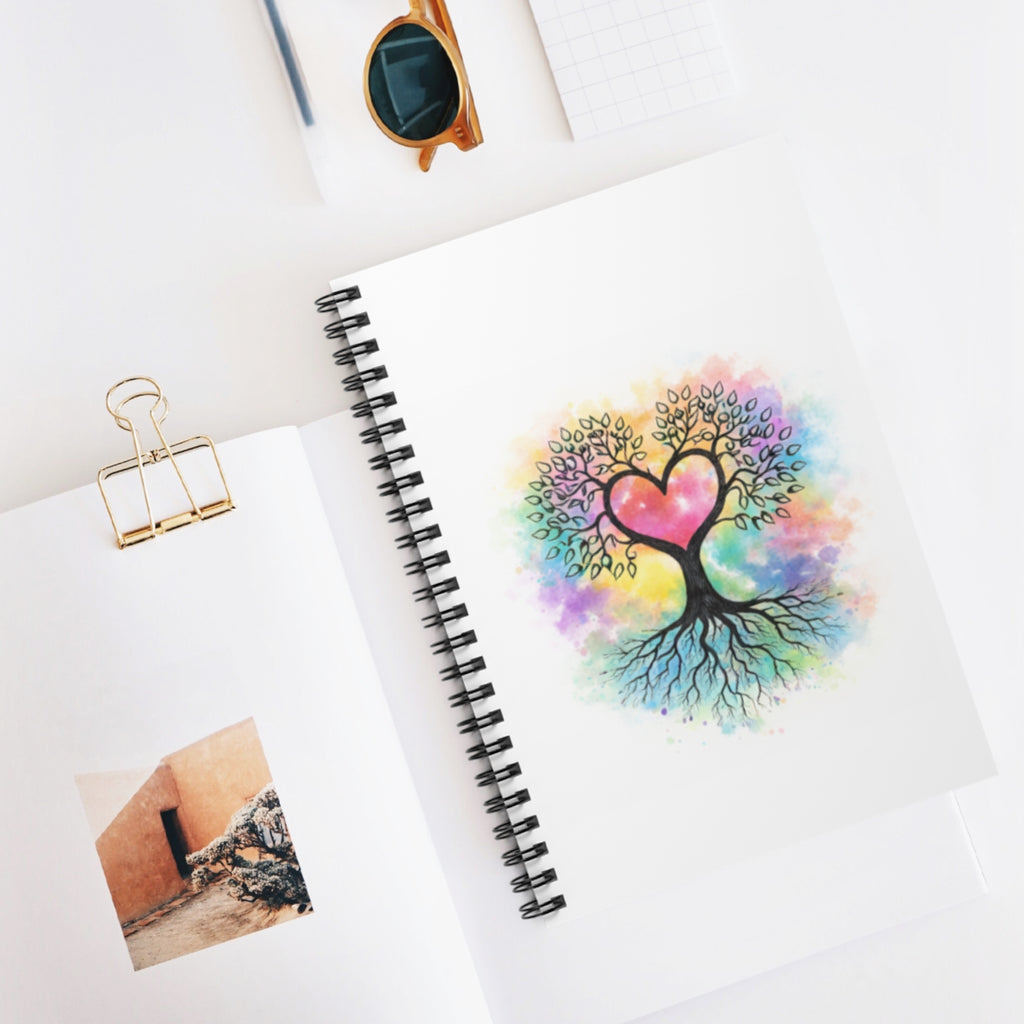 Watercolor Heart Tree Spiral Notebook | Ruled Journal