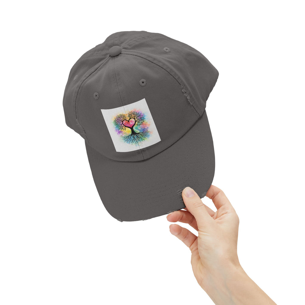 Water color Tree of Life Distressed Hat