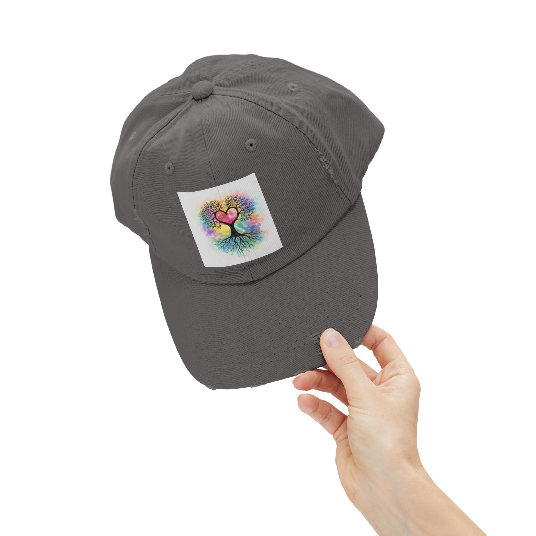 Water color Tree of Life Distressed Hat