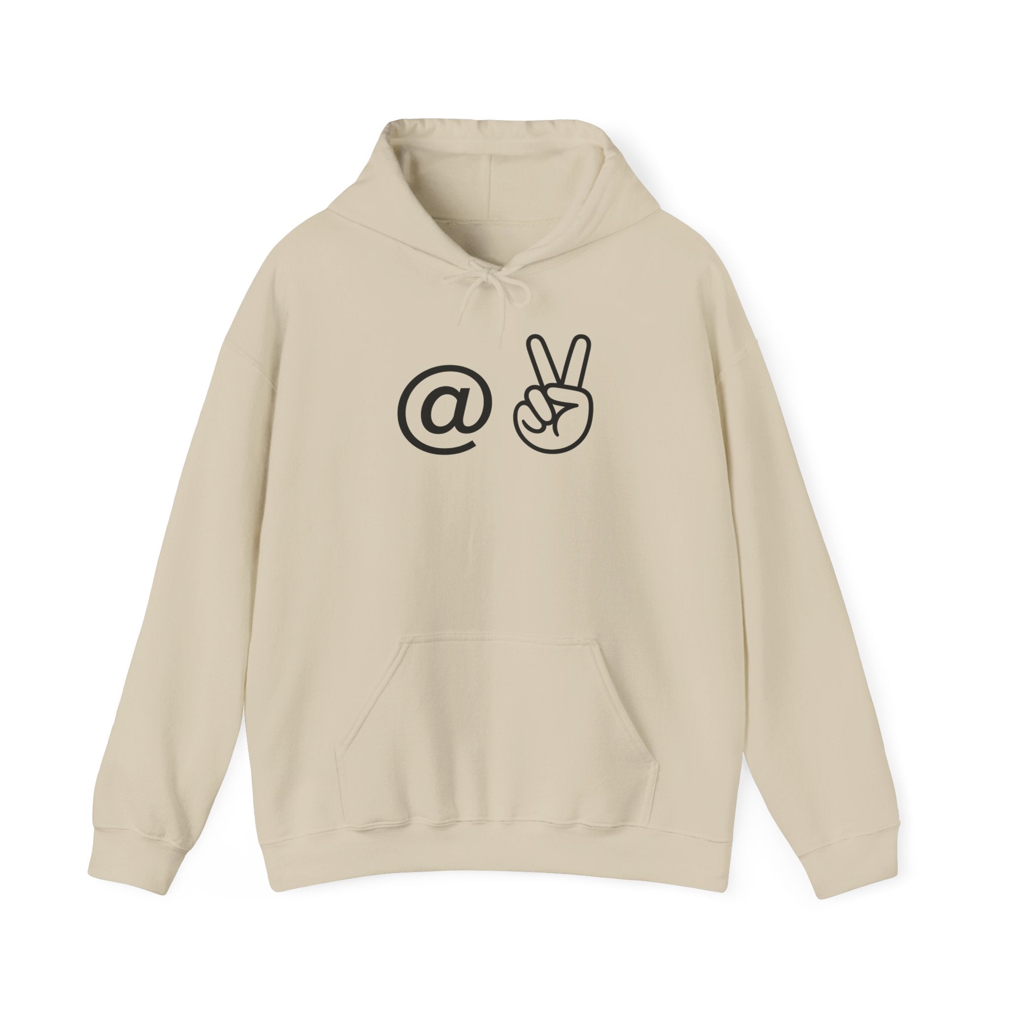 At Peace Minimal Hand Graphic Hoodie — Peaceful Vibes Unisex Hoodie