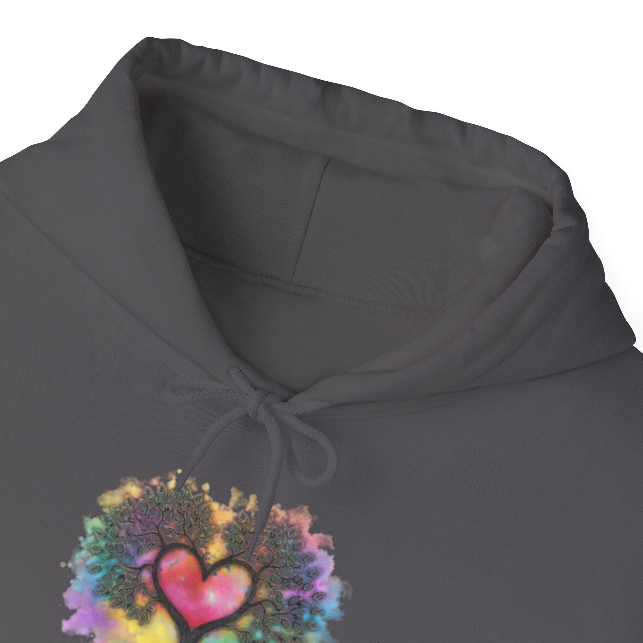 Rainbow Heart Tree Hoodie — Vibrant Spiritual Love Pullover